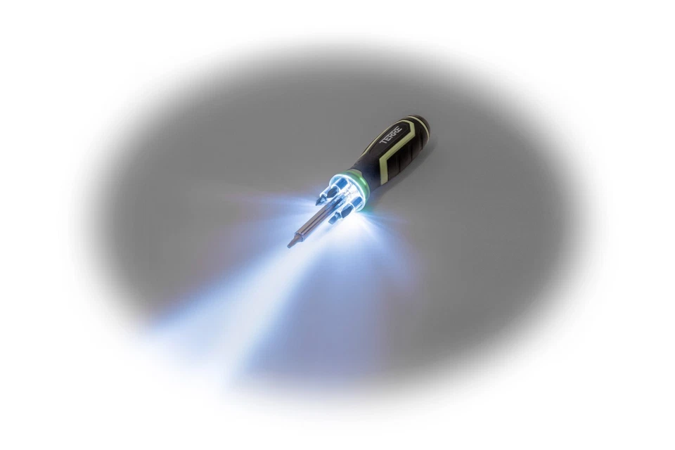 Terre Products, Multi Bit Screwdriver with Flashlight and Magnetic Pick Up Tool - Image 2 of 4