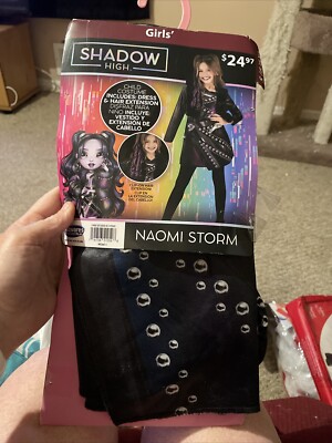 Girls Shadow High Naomi Storm Dress Costume And Clip In Hair Extension Sz S 6/6X