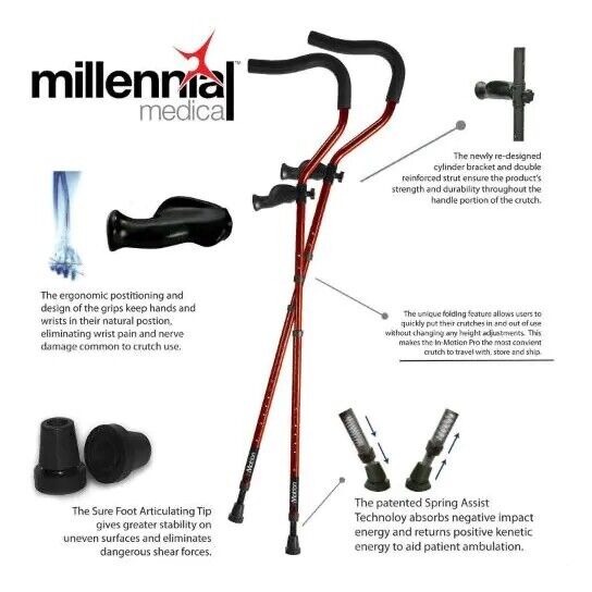 All stores are sold in-Motion Max 68% OFF Pro Crutches Foldable Ergonomic 5'7