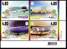 UKRAINE MNH 2012 Michel 1240/43 UEFA EURO 2012 Ukraine-Polen - Fußballarenen