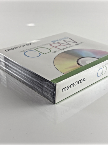 NEW Memorex 5 Pack High Speed Blank CD-RW 12x 700MB 80 Minutes with Cases Sealed - Picture 3 of 3