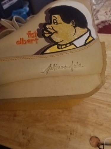 EXTREMELY RARE Platinum FUBU Fat Albert Beige Leather Vintage Shoes-Mens sz 9 - Picture 7 of 11