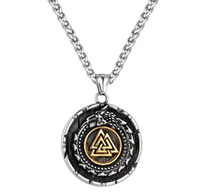 Nordische Halskette Valknut Rune Wikinger Vikings Amulett AnhäNger 37 Mm