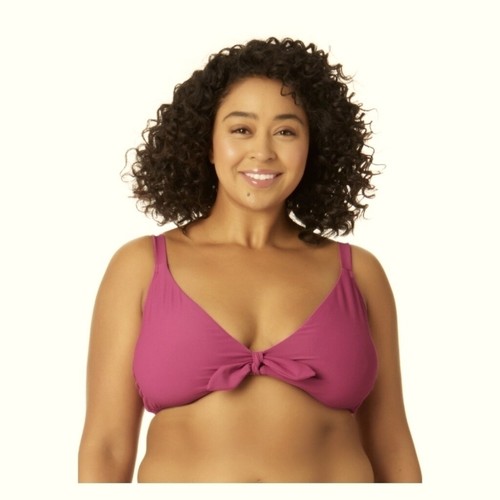 Bralette de Natación Time And Tru Passionate Ciruela Corbata Frontal 1X 16W-18W Nuevo Con Etiquetas - Imagen 2 de 8