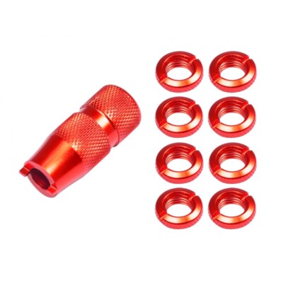 Microheli Aluminum Transmitter Switch Nuts (RED) For Spektrum DX Series