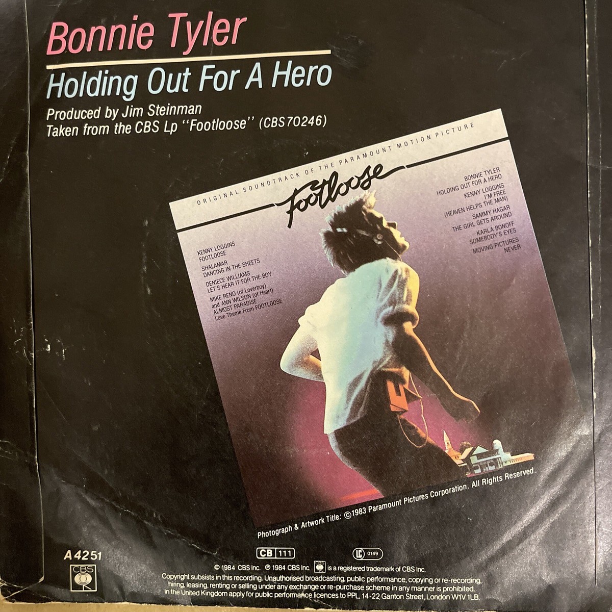 BONNIE TYLER - Holding Out For A Hero (CBS Records A 4251) 1984 7
