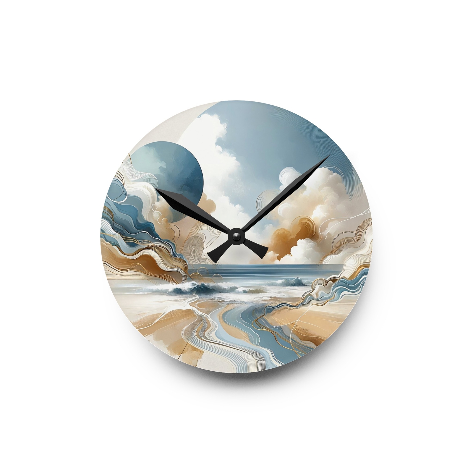 Abstract Coastal Art - Acrylic Wall Clock