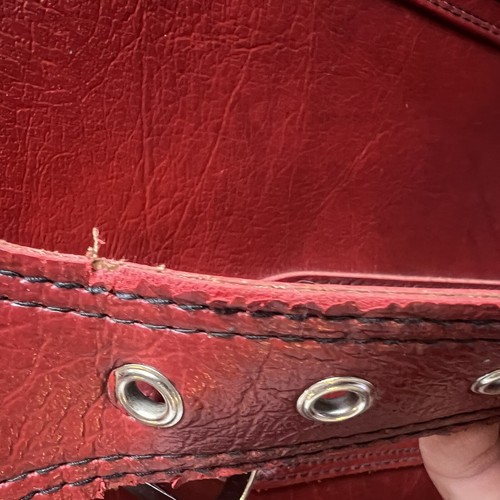 Sears Vintage Cranberry Red Leather Travel Luggage 3 Piece SET with KEYS - Picture 21 of 24