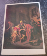 art postcard Jan Steen Sick Old Man  painting unposted