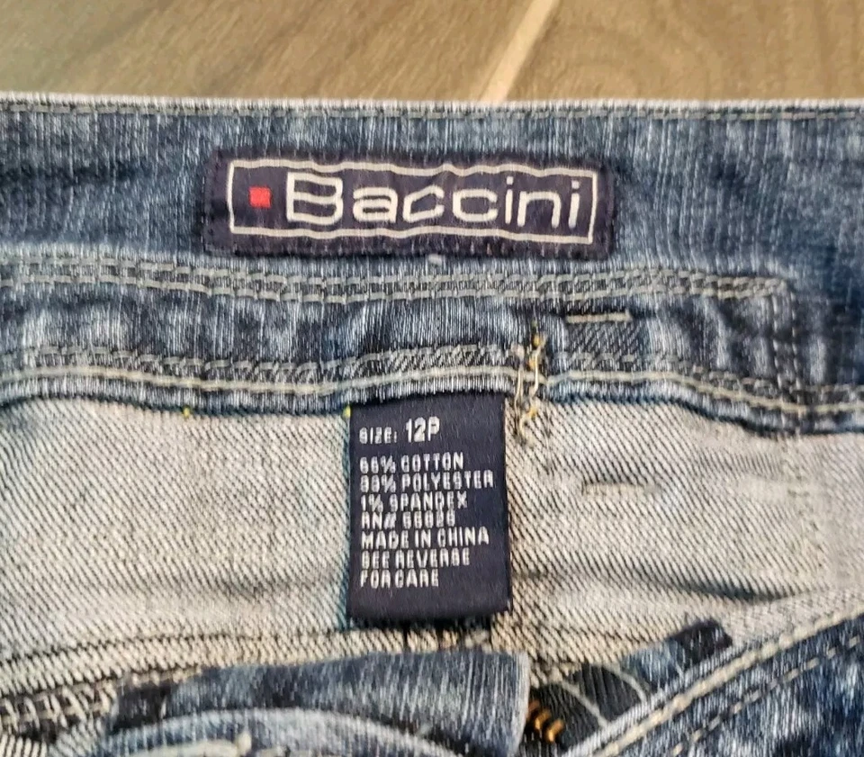 Falda vaquera azul Baccini midi lavado medio talla 12 para mujer Foto 3 de 4