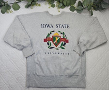 VTG Champion Reverse Weave Iowa State Gray Crewneck Sweatshirt Size L