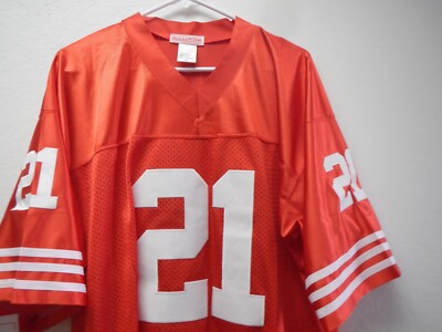 DEION SANDERS # 21 SF 49ERS RED MITCHELL & NESS JERSEY MENS LARGE