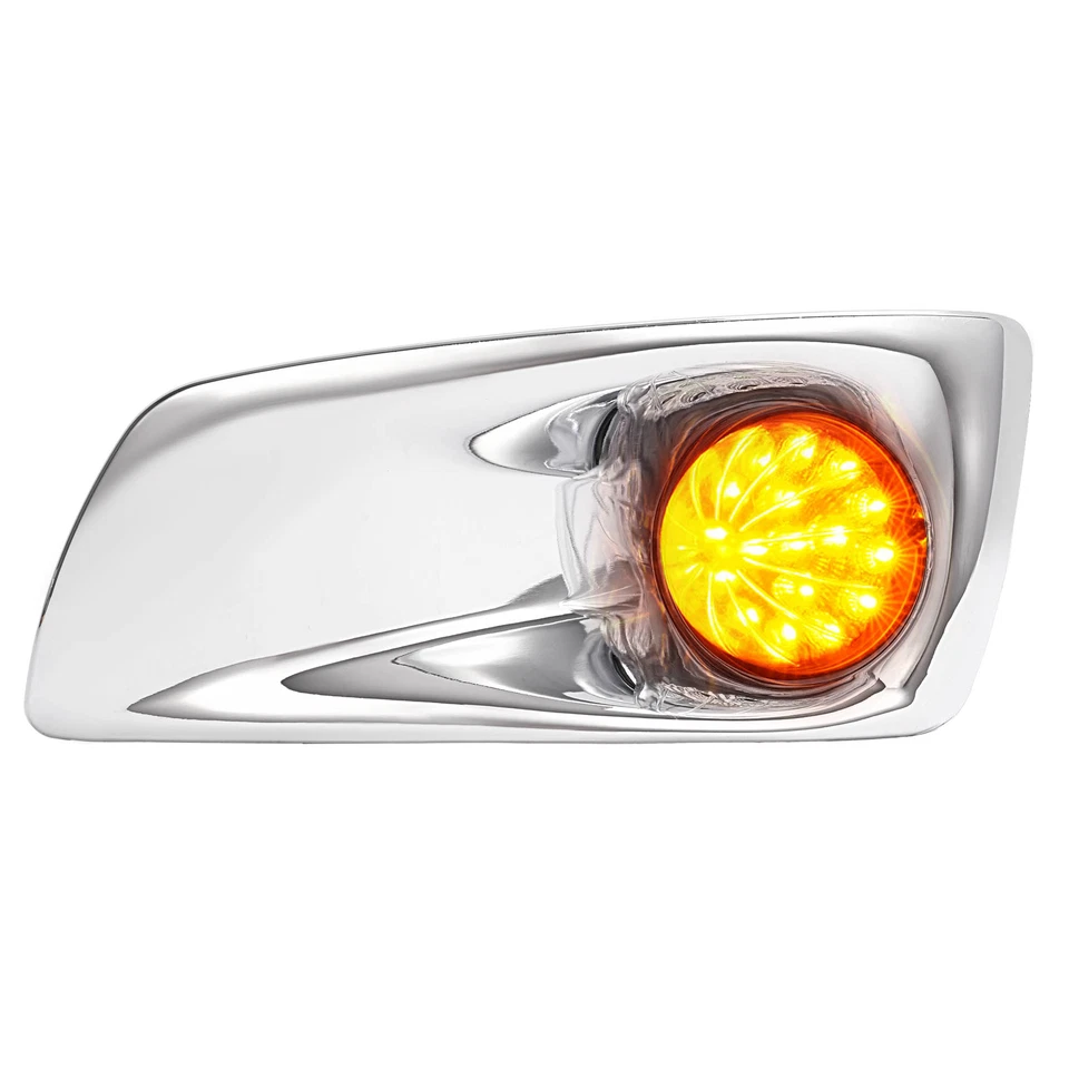 Lámpara antiniebla LED lateral izquierdo con bisel cromado transparente para Kenworth T660 2007-2017 Foto 3 de 4