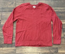 LL BEAN Mens Red Cotton Sweater Size Medium M