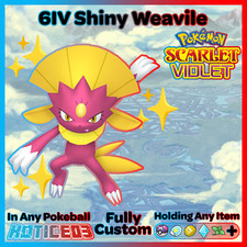 WEAVILE ✨SHINY✨/Non-Shiny 6IV Pokemon SCARLET and VIOLET Competitive VGC 23 EVs
