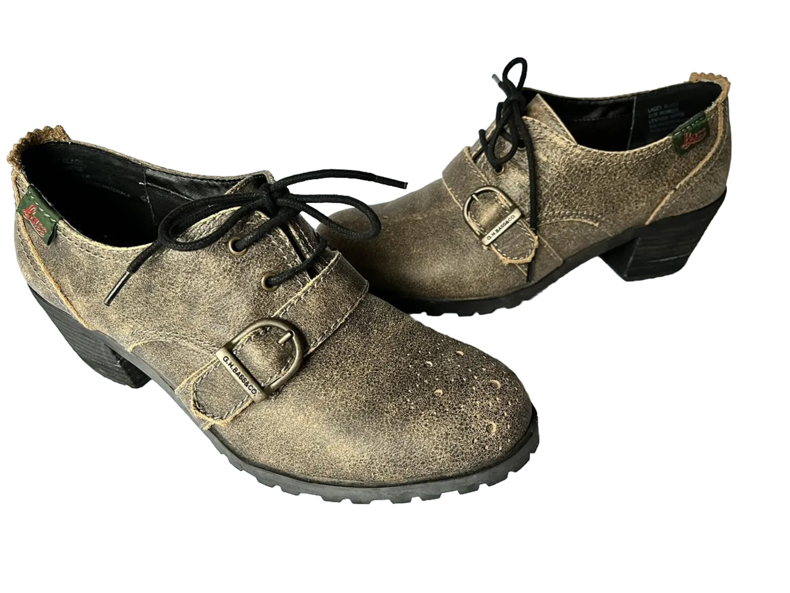 Bass Brown Leather Oxford Women Shoes Size 9.5 M Buc… Gem
