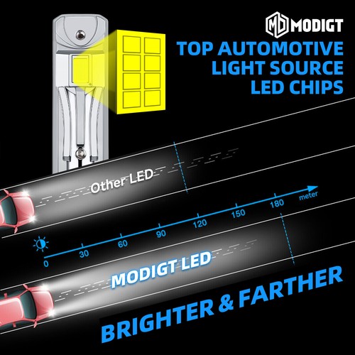 H1 7200W 92000000LM LED Headlight Bulbs Hi/Lo Beam White Replace Halogen Xenon - Picture 4 of 14