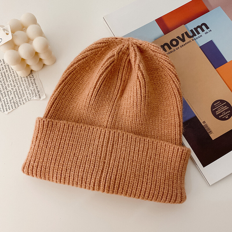 Men's & Women's Alpaca Wool Beanie - Solid Color Knit Hat-image