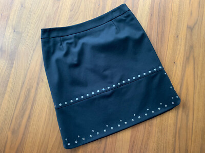 Atelier Gardeur Rock Schwarz Nieten Top Gr. 36 / S , lässig Studds silberfarben 