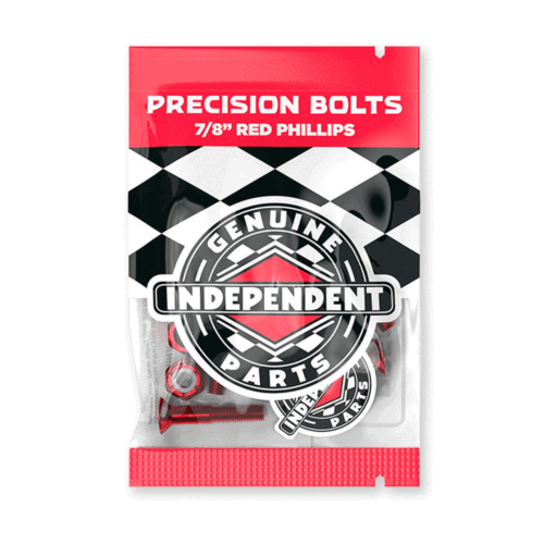 Independent Skateboard Hardware 7/8" Phillips Black/Red - 8 Nuts/Mounting Bolts - Picture 1 of 3