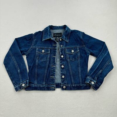 Vintage No Boundaries Jacket Size Small Dark Wash Denim Button Up