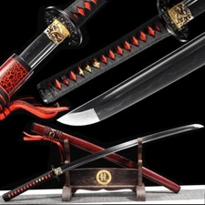 Eleglant Japanese Sword Samurai Katana Sharp Clay Tempered T10Steel Blade Battle