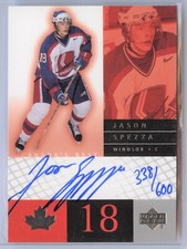 2001 UD CANADA'S BEST CHL ROOKIE SN#: 338/600 #JS JASON SPEZZA NM RAW (TL-6382)