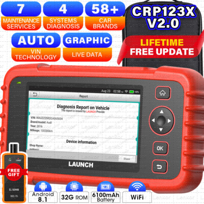 2025 LAUNCH CRP123X V2.0 PLUS ELITE Car OBD2 Scanner Diagnostic Tool Code Reader