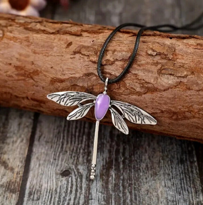 Silvery Boho Vintage Dragonfly Pendant Necklace Alloy Women Men Gift New