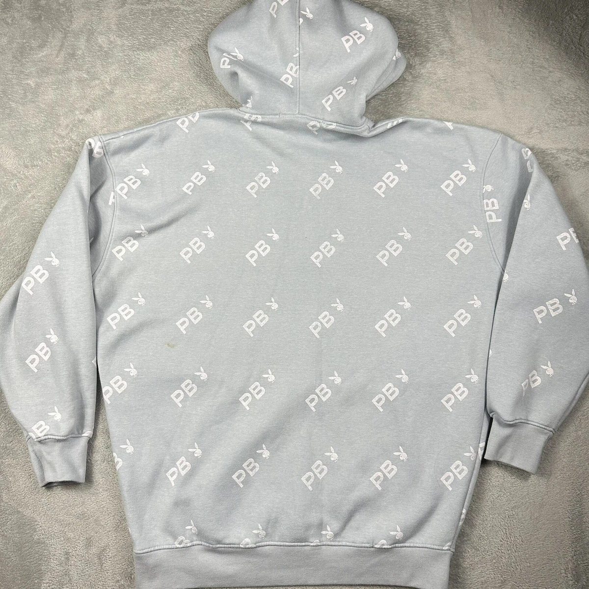 Playboy x Missguided Hoodie Womens Light Blue Allover Print