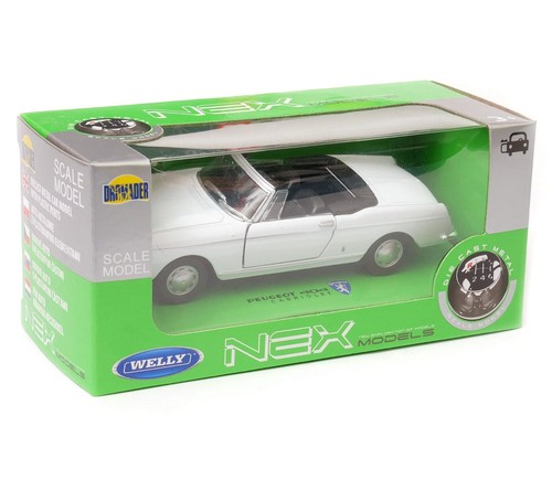 Peugeot 404 Cabriolet French Car Model White Diecast 1:34-1:39 Scale Welly - Picture 4 of 7