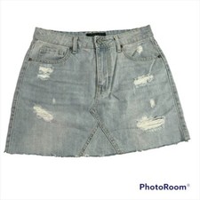Y2K Aeropostale light wash distressed denim skirt size 6