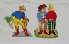 VEB Kunstgewerbe Meißen DDR Wandbilder Max & Moritz - Der gestiefelte Kater Holz