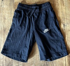 Nike Youth Boys Black Cotton Blend Drawstring Elastic Waist Shorts Size Small