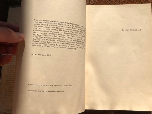 Aldo Leopold book * A SAND COUNTY ALMANAC * hardcover/dj SECOND PRINTING 1950 - Picture 7 of 7