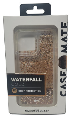Case-Mate Case for Apple iPhone 11 Pro 5.8'' 2019,  Waterfall Gold Glitter