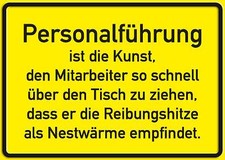 PERSONALF&Uuml;HRUNG IST KUNST FUNSCHILD - 10x15 cm Blechkarte Blechschild 15035