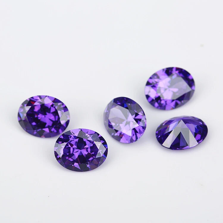 Purple AAAAA 10x12mm 8.02CT Oval Faceted Cut Zircon VVS Loose Gemstones - Image 4 of 4