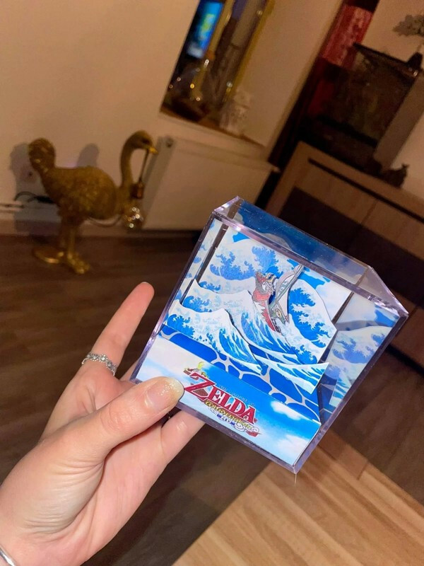 Zelda WindWaker diorama 3D cube scène Link en mer figurine pixel art 9cm