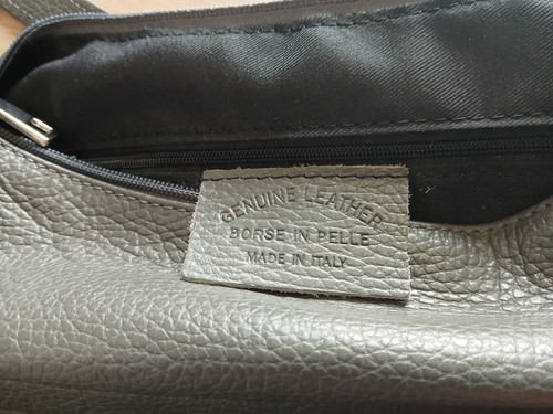Uumhängetasche/Handtasche Damen Echt Leder 30 x 22 cm Farbe: steingrau - Bild 4 von 4