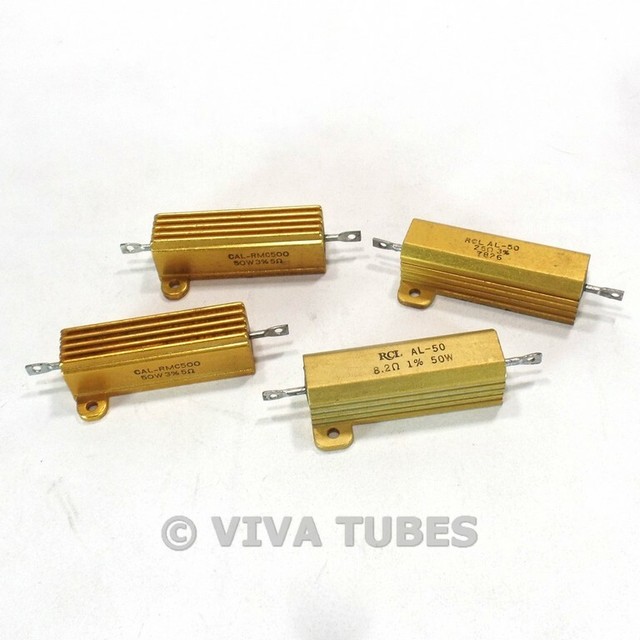Lot of 4 Wire Wound Power Resistors With Heat Sinks 50 Watt eBay