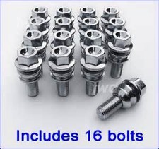 16 x EXTENDED 37MM WHEEL BOLTS FOR PORSCHE BOXSTER 986 987 WITH SPACERS