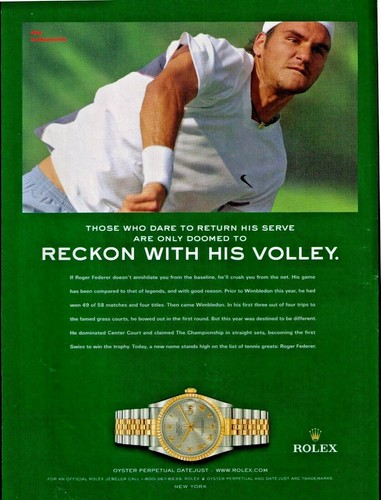 2003 Rolex Roger Federer \