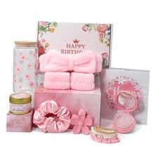 Birthday Gifts for Teen Girls Women  Preppy Pink Gift Basket, 12  14 Cute 