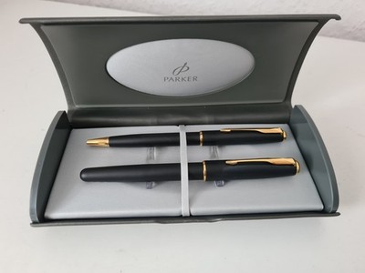 Parker Sonnet Patronenfüller ''M'' und Kugelschreiber mattschwarz im Präsentetui