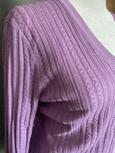 Brooks Brothers Seide Kaschmir Strickjacke Pullover Lavendel Damen M Knopfleiste - Bild 3 von 15