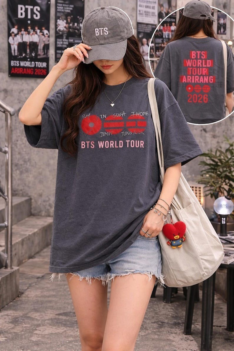 BTS World Tour ARIRANG 2026 Graphic T-Shirt, Kpop Bangtan Boys Fan