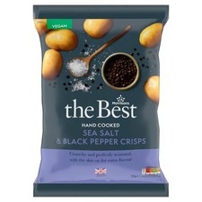 Morrisons Hand Cooked Sea Salt & Black Pepper Crisps, 125g