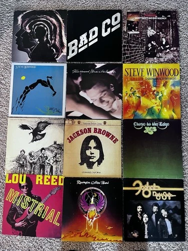 Vinyl LP Lot Of 12 Rock Records Stones Yes The Who Winwood Lou Reed Most NM