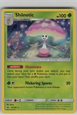 Shiinotic 17/149 Holo Rare SM Base Set NM
